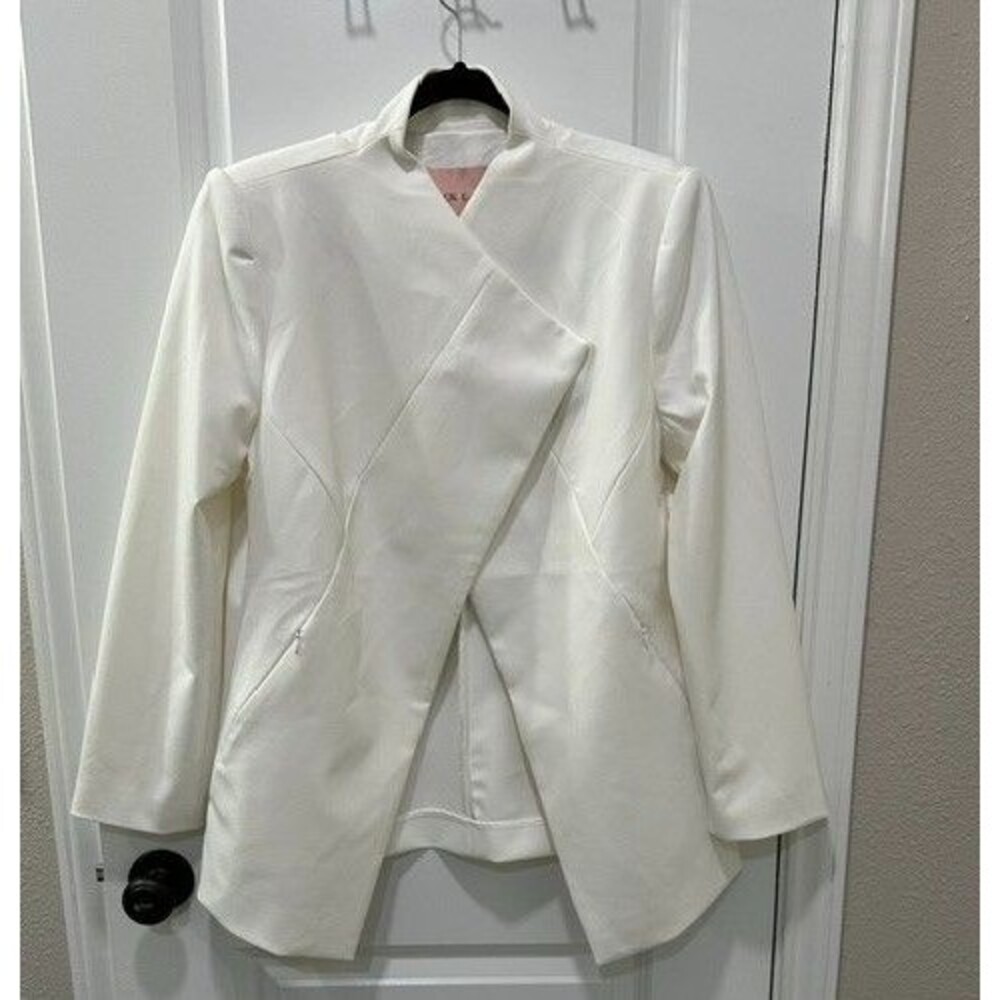 Black Label by Chico's Architect Jacket in Alabaster Ivory, Women's Size 14